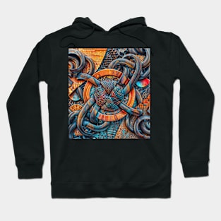 Interlocking Abstract Geometric Figures Dimensions Hoodie